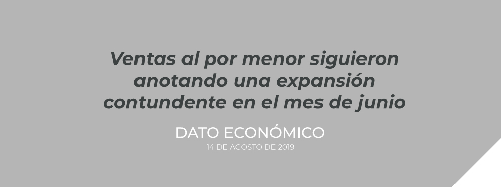 Ventas al por menor siguieron anotando una expansión contundente en el mes de junio