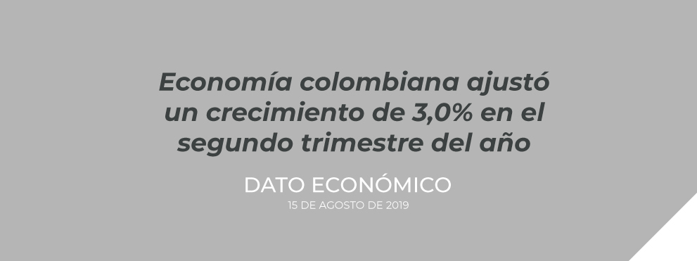 Economía colombiana ajustó un crecimiento de 3,0% en el segundo trimestre del año