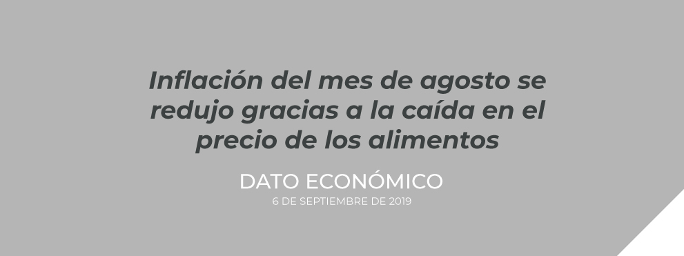 Inflación del mes de agosto se redujo